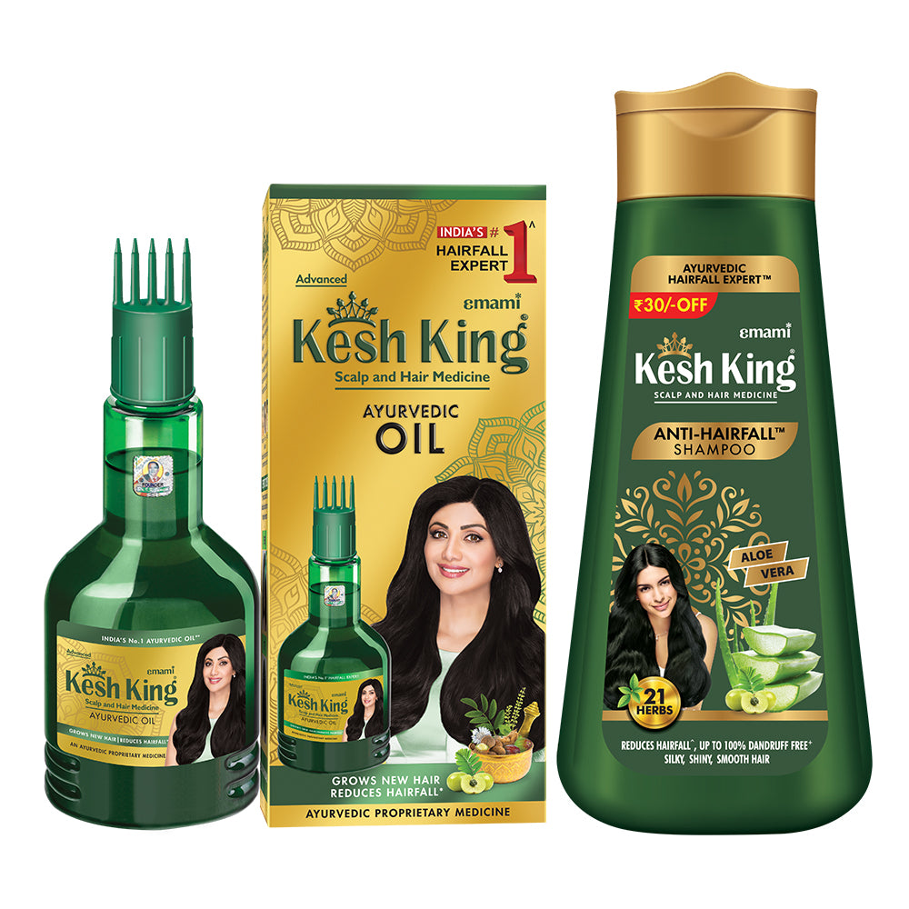 Kesh King Ayurvedic Anti-Hairfall Oil Shampoo Combo