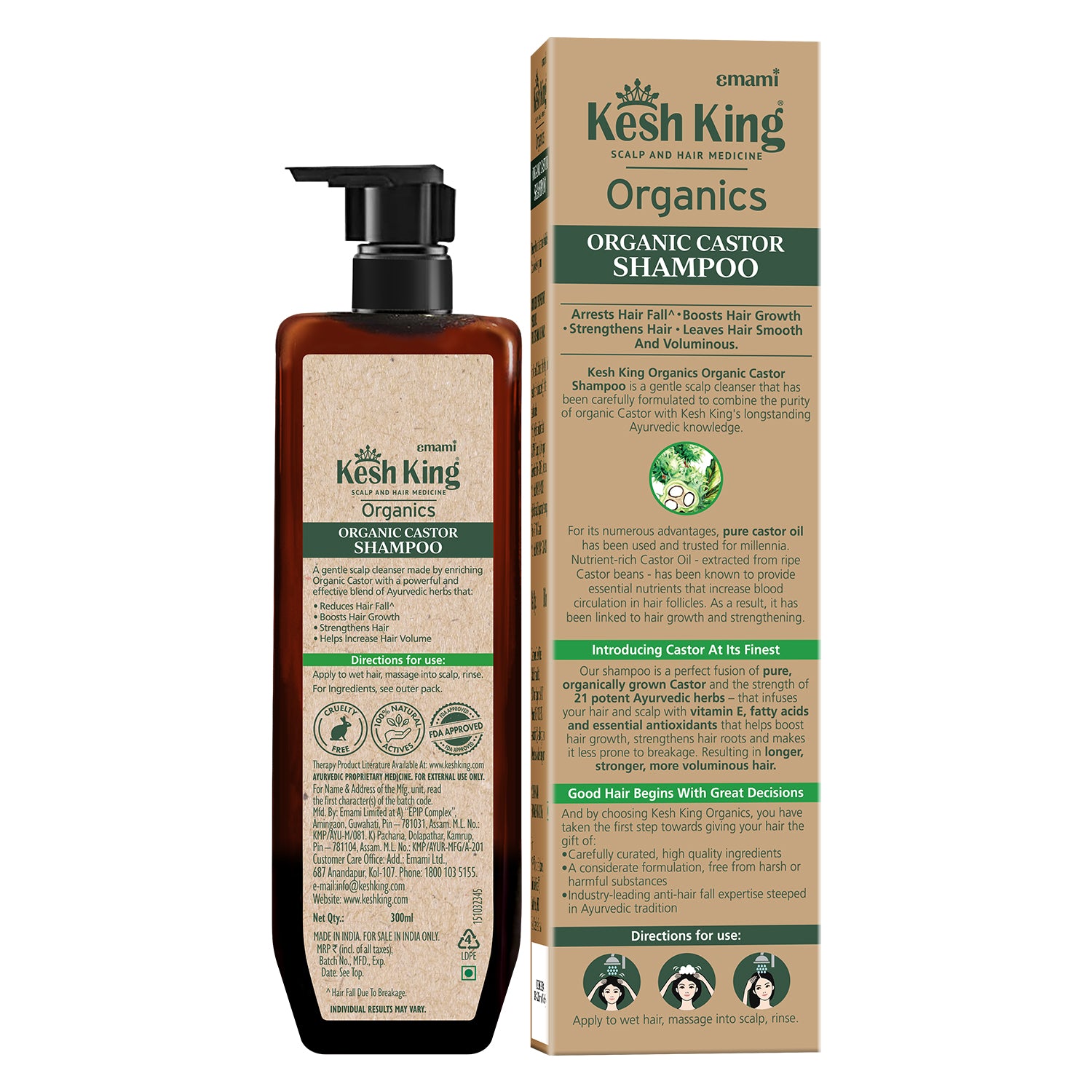 Kesh King Organics - Organic Castor Anti Hairfall and Strengthening Shampoo