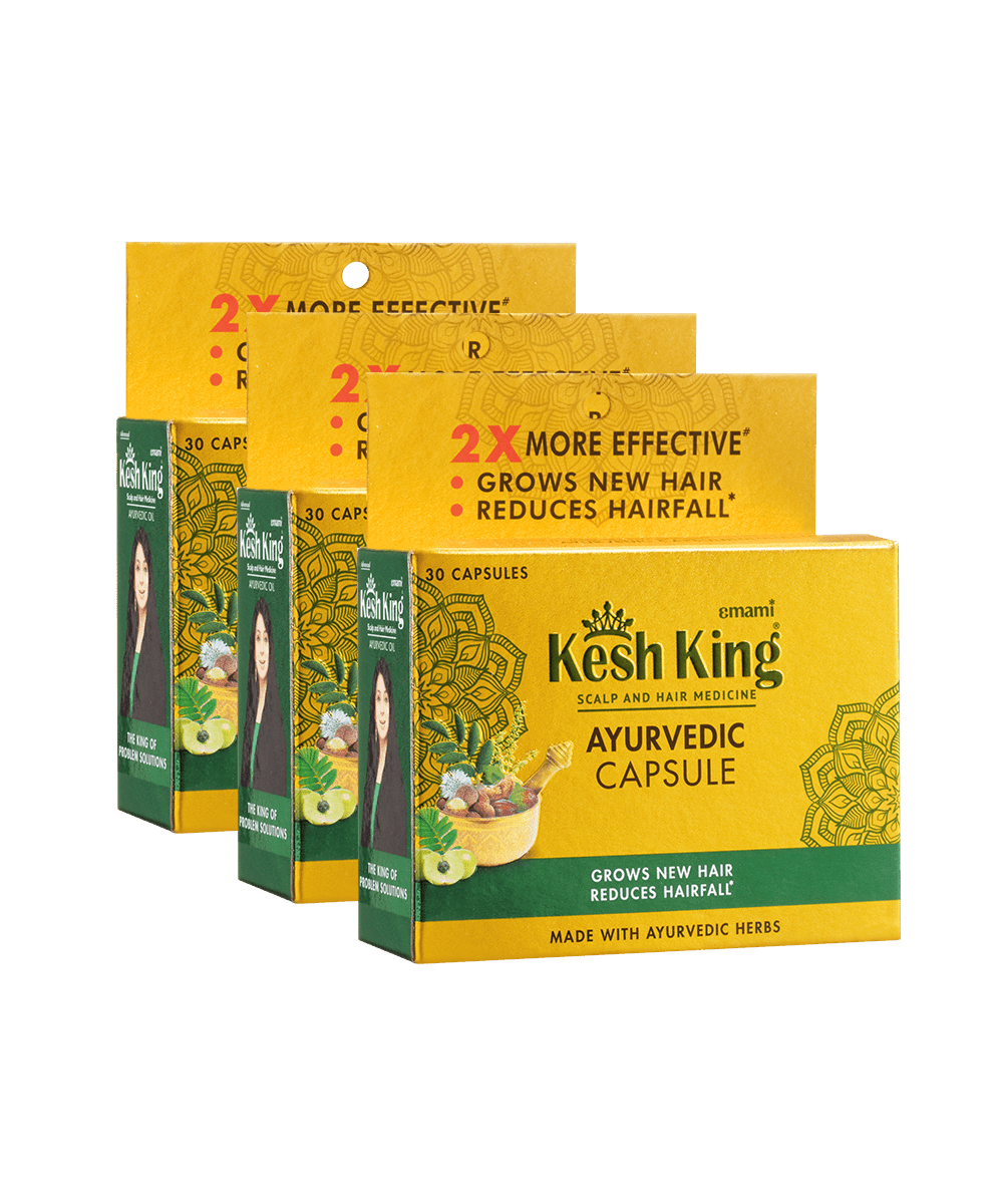 Kesh King Ayurvedic Hair Growth Capsule - Pack of 3 - (90 capsules)