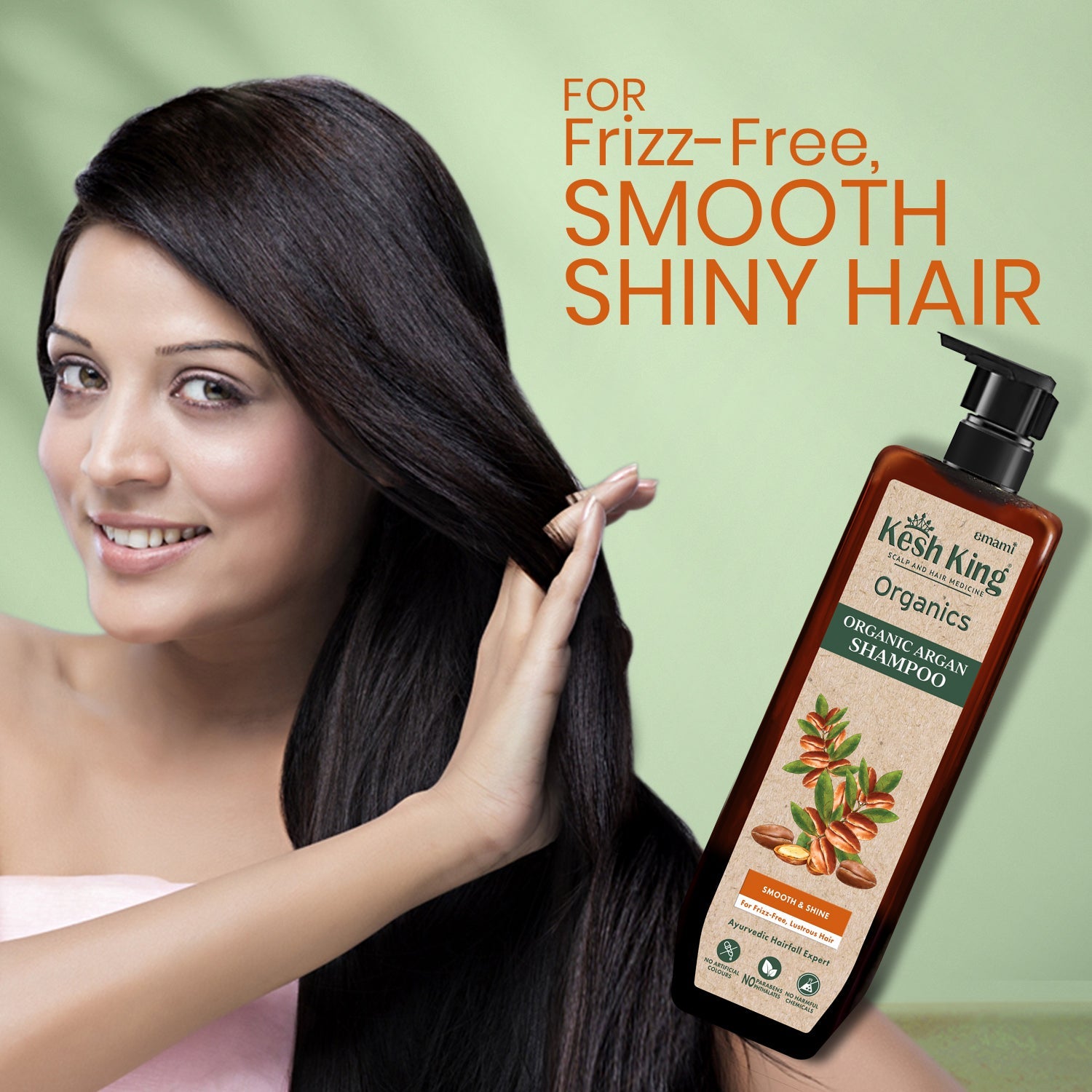 Kesh King Organics - Organic Argan Shampoo for Smooth Shiny Hair
