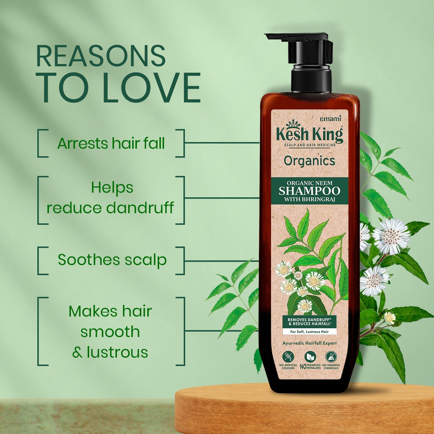 Kesh King Organics - Organic Neem Shampoo With Bhringraj