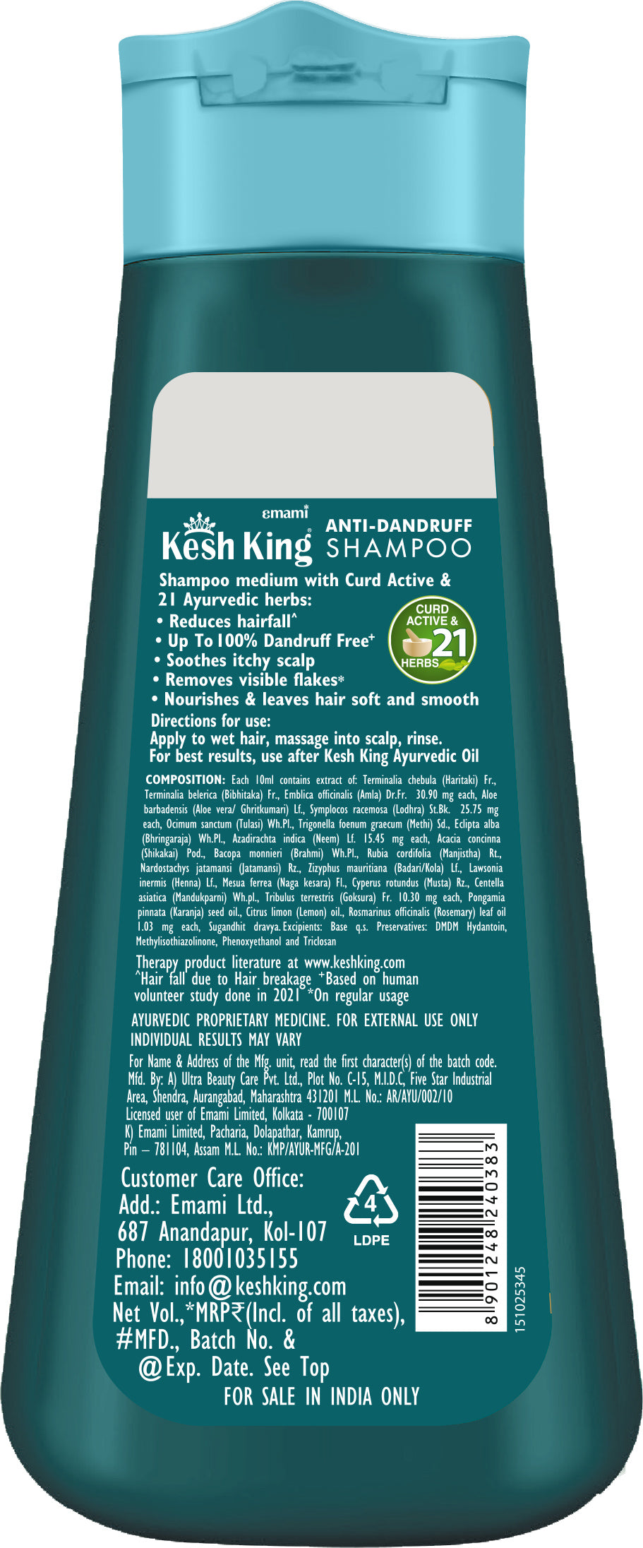 Kesh King Ayurvedic Anti Dandruff Shampoo 340ml