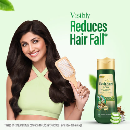 Kesh King Gold Anti Hairfall Shampoo with Plant Omega 3-6-9, For Soft, Smooth &amp; Voluminous Hair  (200 ml)