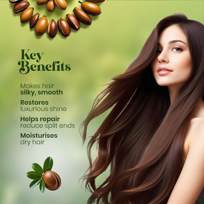 Kesh King Organics Argan Conditioner for Smooth and Shiny Hair, Ayurvedic Organic formula for frizz free bouncy hair, 200ml