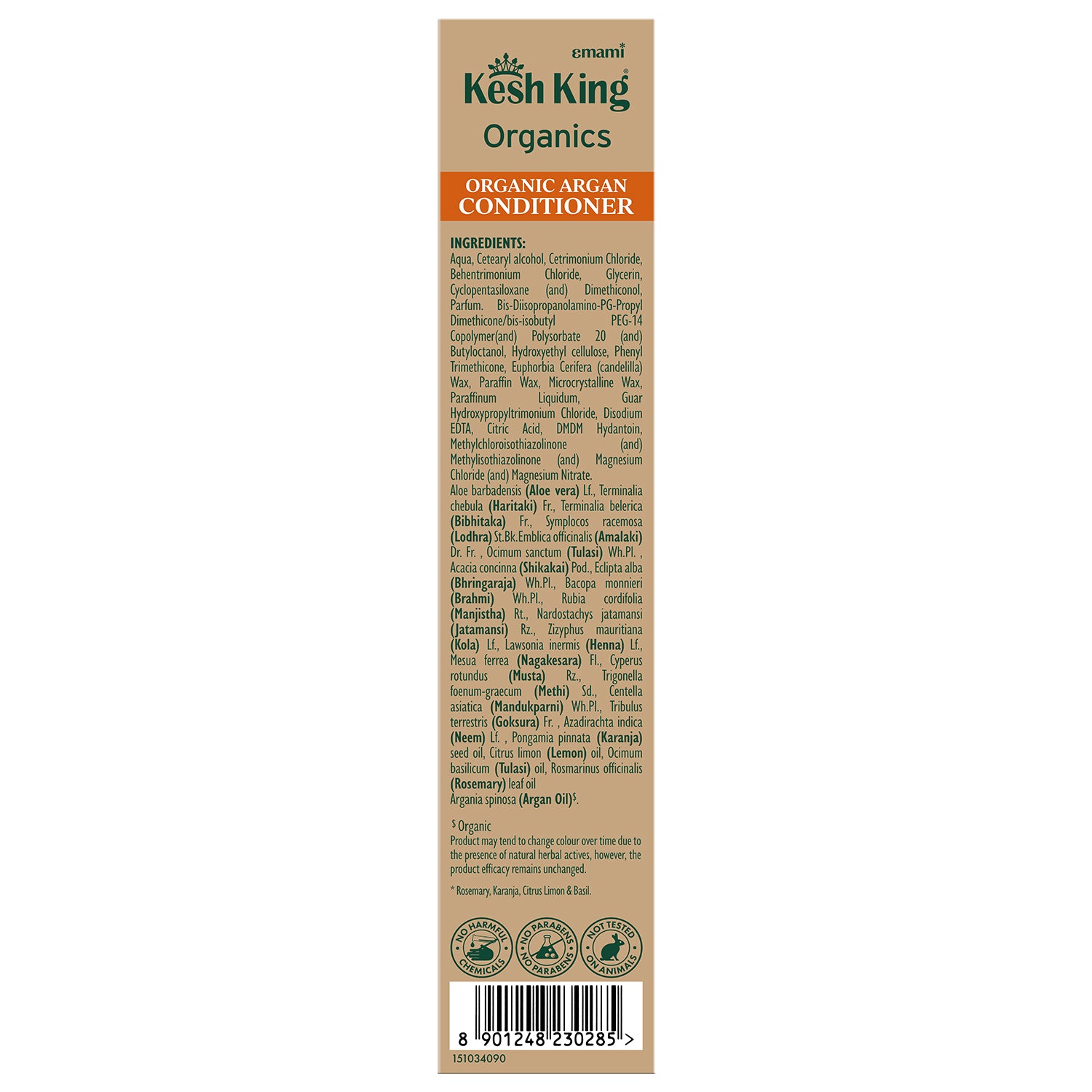 Kesh King Organics Argan Conditioner for Smooth and Shiny Hair, Ayurvedic Organic formula for frizz free bouncy hair, 200ml