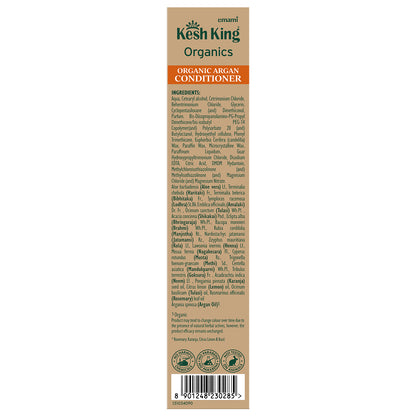 Kesh King Organics Argan Conditioner for Smooth and Shiny Hair, Ayurvedic Organic formula for frizz free bouncy hair, 200ml