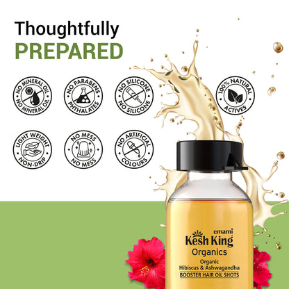 Kesh King Organics Neem, Bhringraj &amp; Tea Tree Booster Hair Oil Shots - 48ml