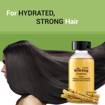 Kesh King Organics Neem, Bhringraj &amp; Tea Tree Booster Hair Oil Shots - 48ml
