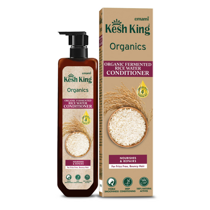 Kesh King Organics Anti Frizz Conditioner with Organic fermented Rice Water, helps repair damaged hair, moisturizes &amp; reduces frizz for visibly soft, smooth and tangle free hair - 200ml