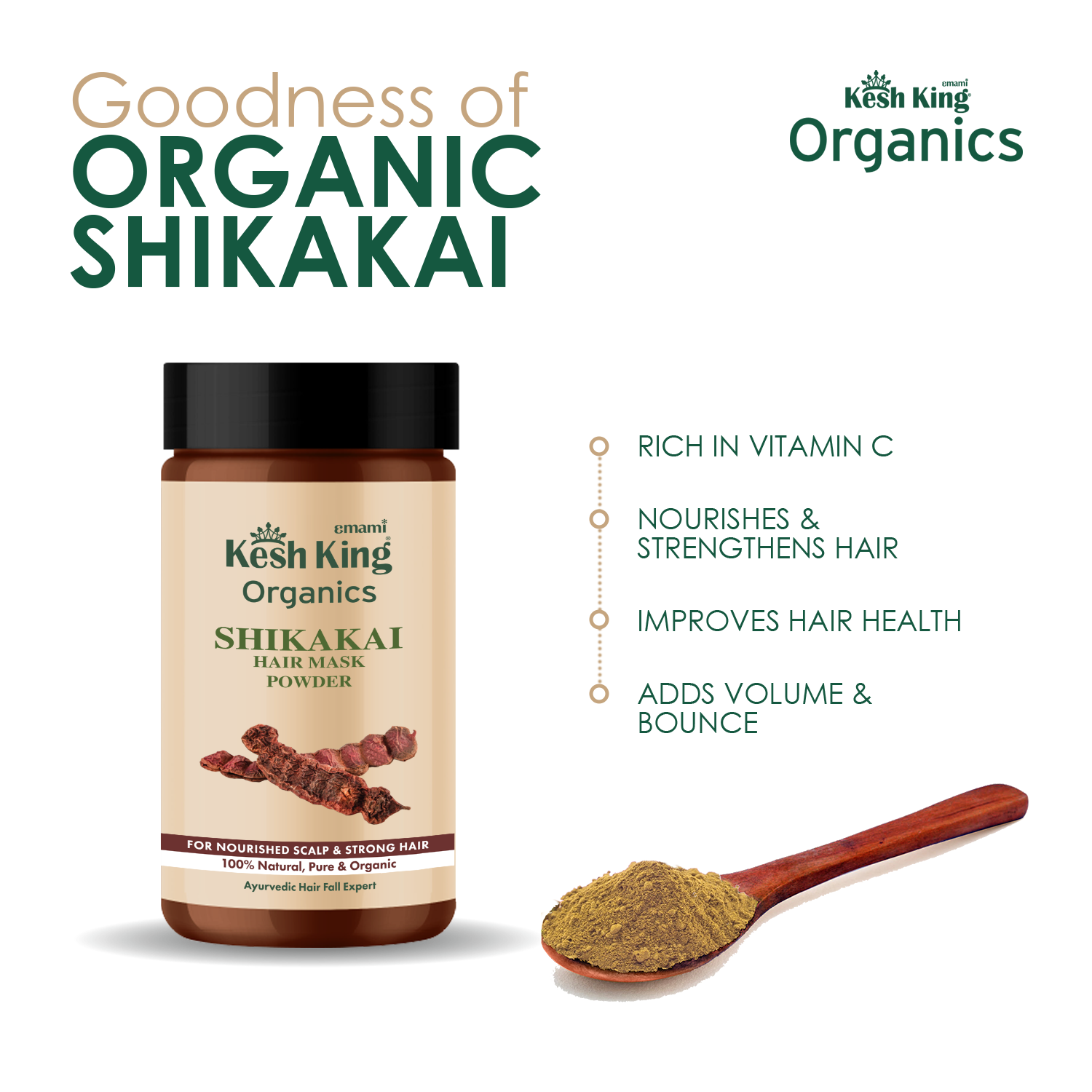 Kesh King Organics Organic Shikakai Powder 100g