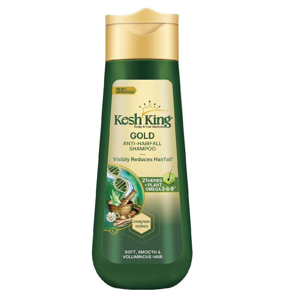 Kesh King Gold Anti Hairfall Shampoo with Plant Omega 3-6-9, For Soft, Smooth &amp; Voluminous Hair  (200 ml)