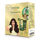 Kesh King Gold Anti-Hairfall Kit, For Soft, Smooth & Voluminous Hair (2 Items in the set)