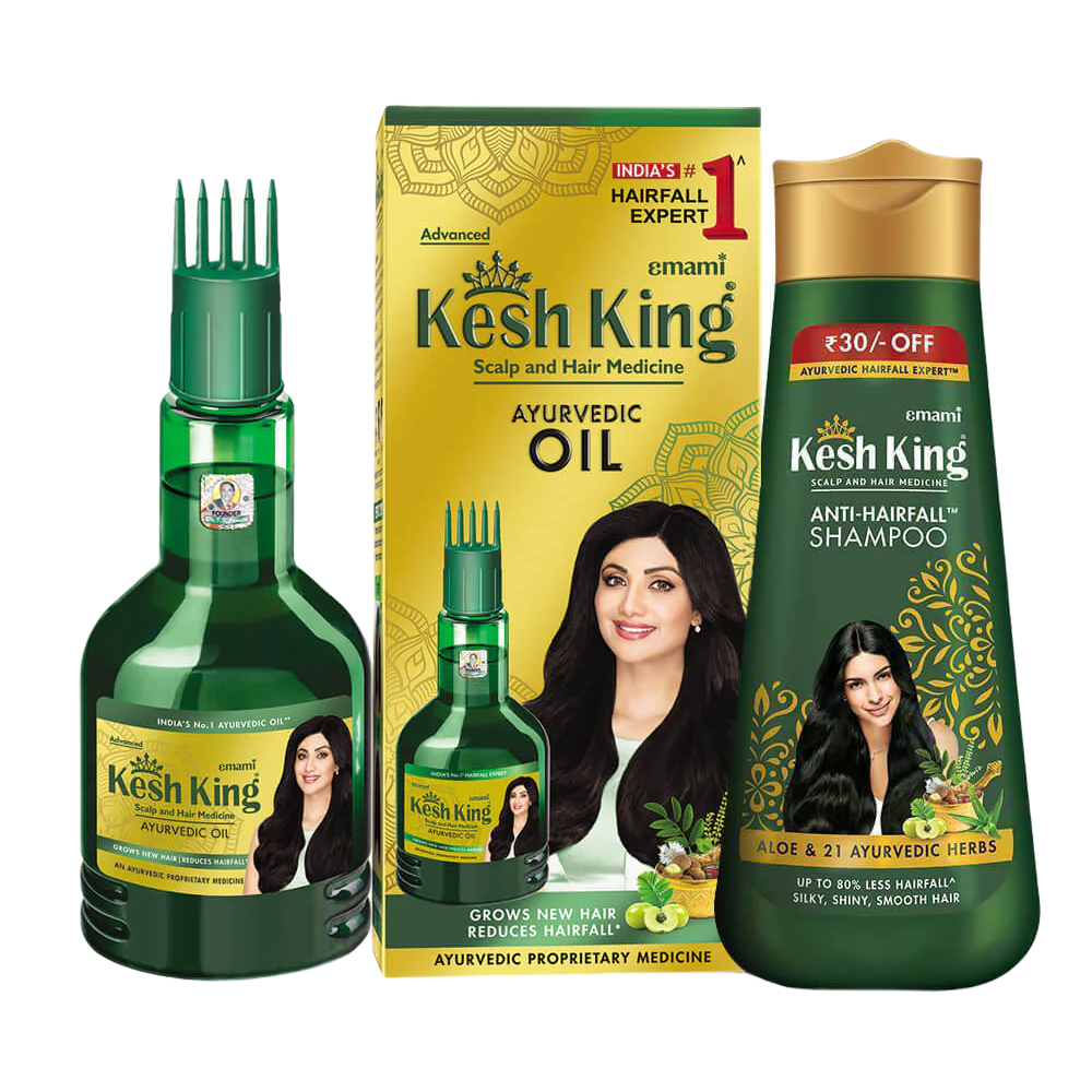 Kesh King Ayurvedic Anti-Hairfall Oil Shampoo Combo
