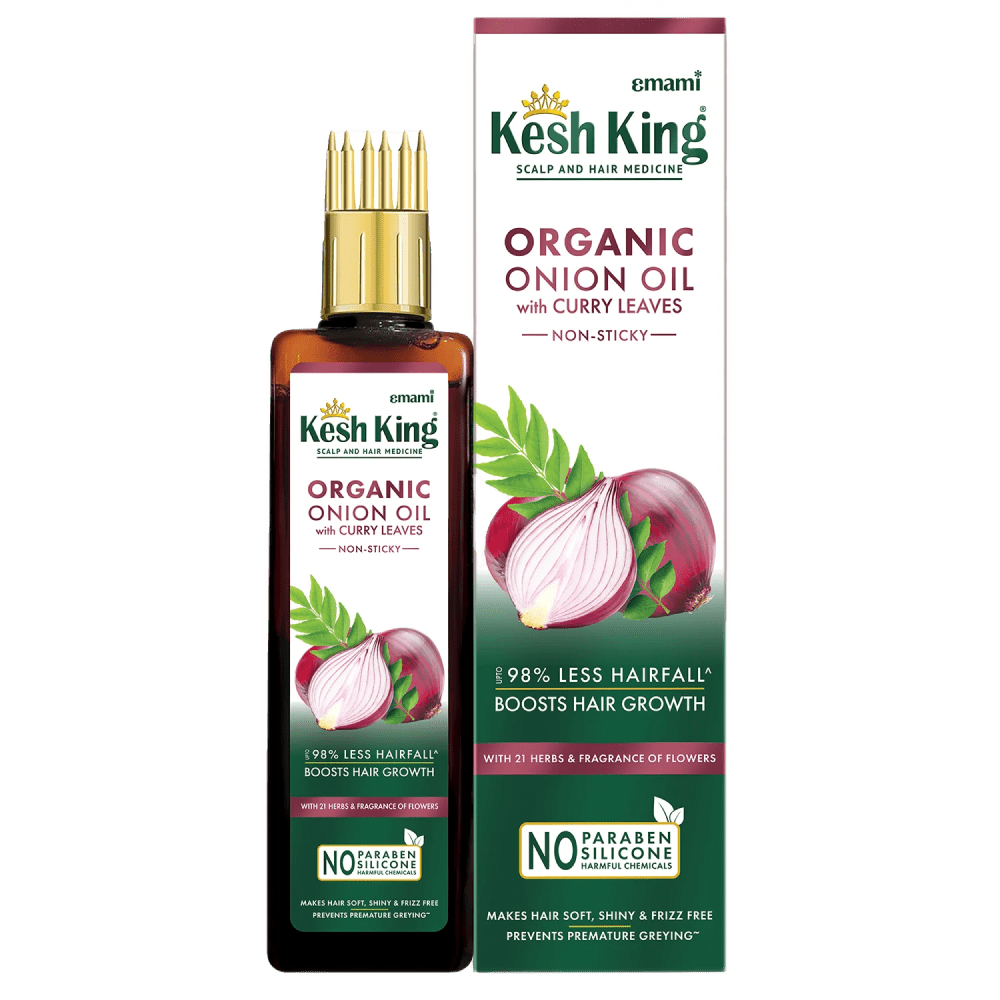 Kesh King Organic Onion Oil With Curry Leaves 