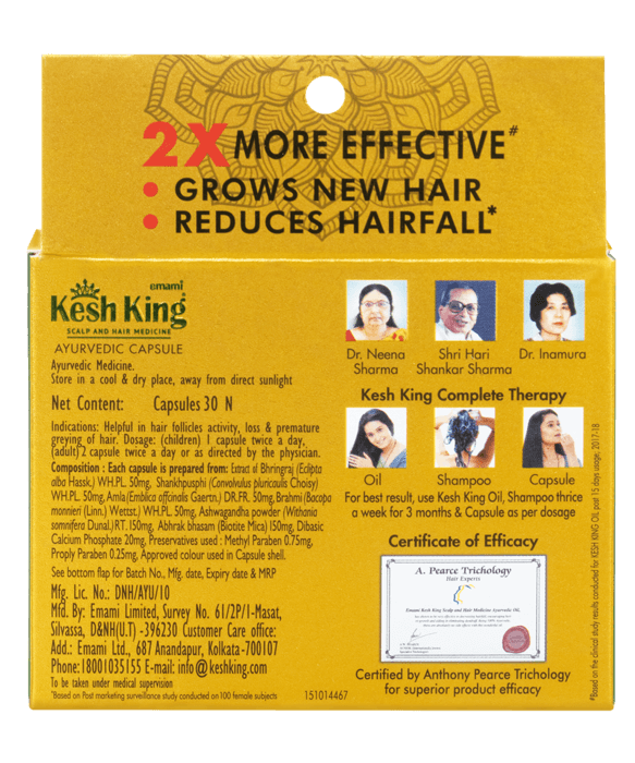 Kesh King Oil Shampoo Capsule Combo - 300ml + 30Nos
